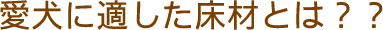愛犬に適した床材とは