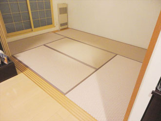 札幌市白石区・畳 表替え ピンクの畳で可愛らしい和室へ