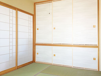 札幌市中央区・新畳6枚、襖貼替6枚、障子貼替3枚 国産新畳 襖・障子貼替工事