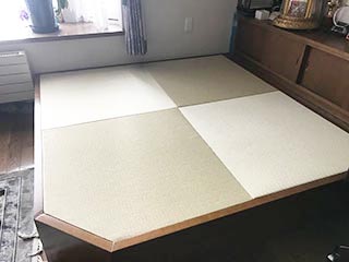 札幌市豊平区・和紙表 縁無し半畳表替工事